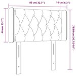 vidaXL Tête de lit avec oreilles Taupe 83x16x78/88 cm Tissu