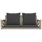 vidaXL Balancelle avec coussins gris 109x62x40 cm résine tressée