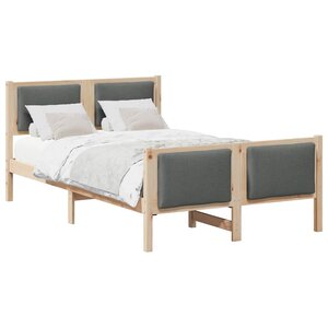 vidaXL Cadre de lit avec tête de lit Gris foncé 120 x 190 cm tissu