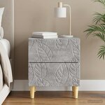 vidaXL Table de chevet Gris béton 43 x 34 5 x 48 cm Bois d'ingénierie
