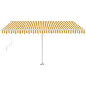 vidaXL Auvent automatique sur pied 400x300 cm Jaune et blanc