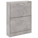 vidaXL Armoire à chaussures Gris béton 59x17x81 cm Bois d'ingénierie