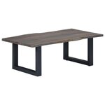 vidaXL Table basse avec bord naturel Gris 115x60x40 cm Bois d'acacia