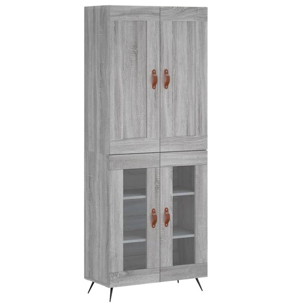 vidaXL Buffet haut Sonoma gris 69 5x34x180 cm Bois d'ingénierie