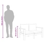 vidaXL Canapé de jardin avec coussins 2 places bois massif d'acacia