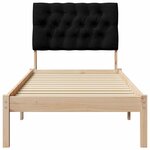 vidaXL Cadre de lit avec tête de lit rembourrée Marron 75 x 190 cm