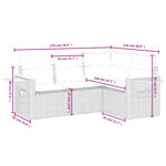 vidaXL Salon de jardin 4 Pièces avec coussins gris résine tressée