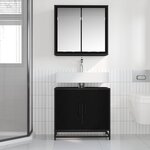 vidaXL Ensemble de mobilier de salle de bain 2 Pièces Chêne noir