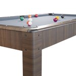 Billard américain ambiance 7ft - 226 5 x 126 5 x 80 cm avec accessoires et plateau dînatoire - couleur chêne