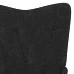 Vidaxl chaise à bascule avec repose-pied noir tissu
