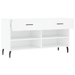 vidaXL Banc à chaussures blanc 102x35x55 cm bois d'ingénierie