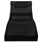 vidaXL Chaise longue 2 Pièces et table Résine tressée et textilène Noir