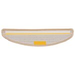 vidaXL Tapis d'escalier 15 pièces 56 x 17 x 3 cm Crème Demi-rond