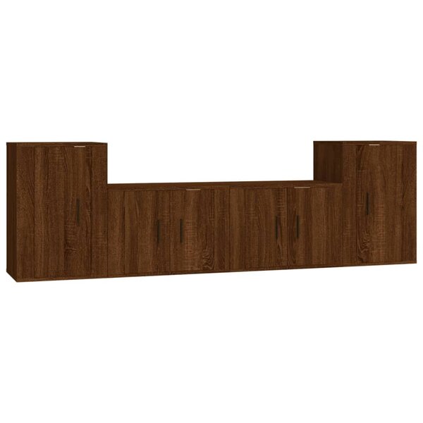 vidaXL Ensemble de meubles TV 4 Pièces Chêne marron Bois d'ingénierie