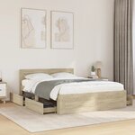 vidaXL Cadre de lit avec tête de lit chêne sonoma 140x190 cm