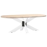 vidaXL Pied de table basse en forme d'araignée  blanc  98 x 58 x (42-43) cm  acier