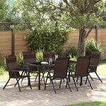 vidaXL Ensemble de salle à manger pour jardin 7 Pièces Marron Poly rotin
