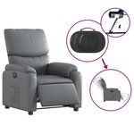 vidaXL Fauteuil inclinable électrique Gris Similicuir