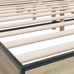 vidaXL Cadre de lit chêne sonoma 200x200 cm bois d'ingénierie et métal
