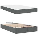 vidaXL Cadre de lit avec matelas avec matelas 2 Pièces Gris Foncé tissu