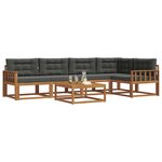 vidaXL Ensemble de canapés d'extérieur 6 Pièces Naturel et Anthracite