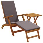 vidaXL Chaise longue inclinable et pliable 2 Pièces Gris foncé