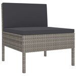 vidaXL Salon de jardin 8 Pièces avec coussins résine tressée gris