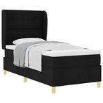 Lit Box Spring vidaXL avec Matelas Noir 100x200 cm en Tissu