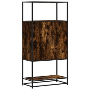 vidaXL Buffet haut chêne fumé 68x35x139 cm bois d'ingénierie métal