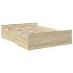 vidaXL Cadre de lit avec tiroirs sans matelas chêne sonoma 135x190 cm