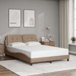 vidaXL Cadre de lit avec LED sans matelas Zadar cappuccino 120x200 cm