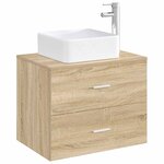 vidaXL Lavabo de salle de bains Chrome 36 5 x 36 5 x 13 cm métal