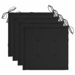 vidaXL Chaises de jardin avec coussins lot de 4 Bois d'acacia massif