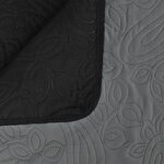 vidaXL Couvre-lit à double face matelassé 170 x 210 cm Gris et noir