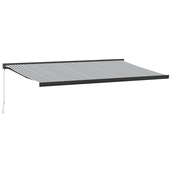 vidaXL Auvent rétractable anthracite et blanc 5x3 m tissu et aluminium