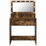 vidaXL Tables de maquillage pour chambre Chêne fumé 80 x 39 6 x 135 cm