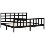vidaXL Cadre de lit sans matelas noir 200x200 cm bois massif de pin
