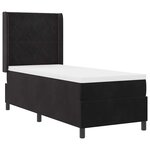 vidaXL Lit à Ressorts avec Matelas LED Manuel Noir 80 x 200 cm Velours