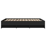 vidaXL Cadre de lit sans matelas noir 135x190 cm bois d'ingénierie