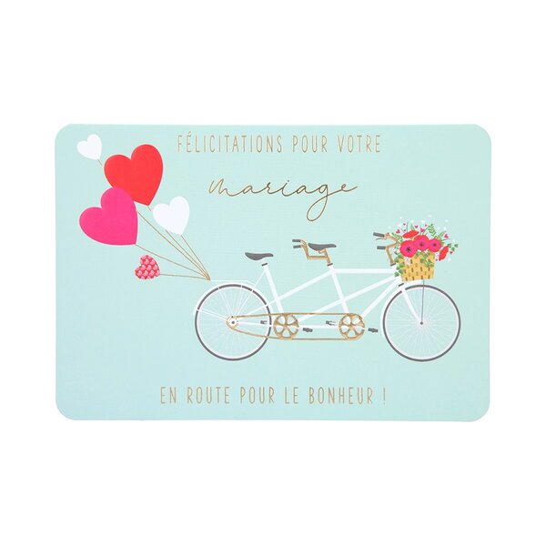 Carte de voeux - mariage - en route pour le bonheur !