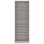 vidaXL Bibliothèque à 5 niveaux Gris béton 60x24x175cm Bois ingénierie