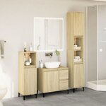 vidaXL Ensemble de meubles de salle de bain 3 Pièces chêne sonoma