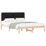 vidaXL Cadre de lit avec tête de lit rembourrée Noir 150 x 200 cm