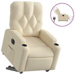 vidaXL Fauteuil inclinable électrique crème tissu