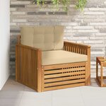 vidaXL Canapé d’extérieur Bois d'acacia massif et polyester