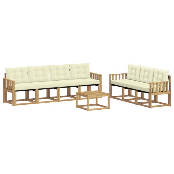 vidaXL Ensemble de canapés d'extérieur 8 Pièces Blanc et crème