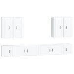 vidaXL Ensemble de meubles TV 8 Pièces Blanc Bois d'ingénierie