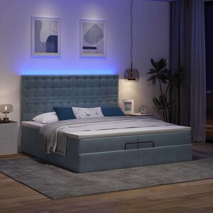 vidaXL Cadre de lit ottoman avec matelas gris foncé 200x200 cm velours