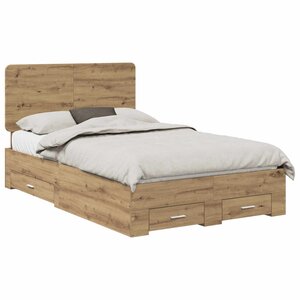 vidaXL Cadre de lit Chêne artisanal 120 x 190 cm Bois d'ingénierie