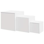 vidaXL Tables d'appoint 3 pièces en bois d'ingénierie blanc